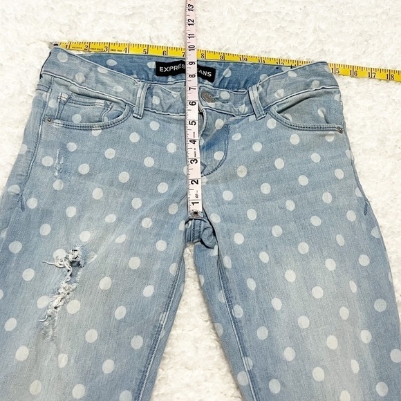Express Stella Low Rise Skinny Ankle Legging Jean polka dot distressed s… - Picture 4 of 7
